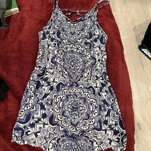 Blue and white romper